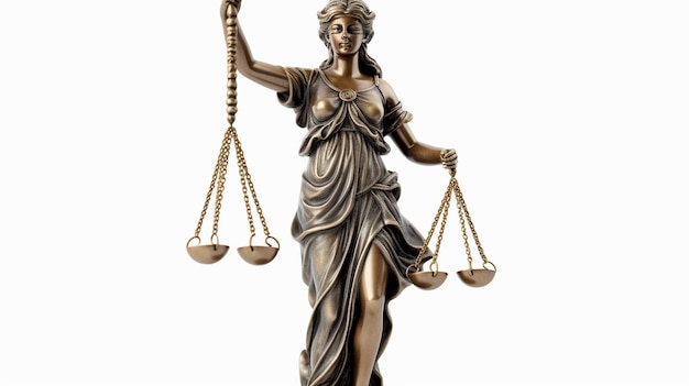 Photo a statue of a lady justice with the scales of justice on it.