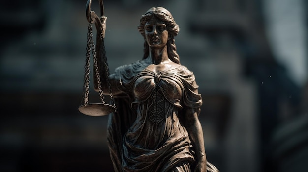 A statue of the lady justice