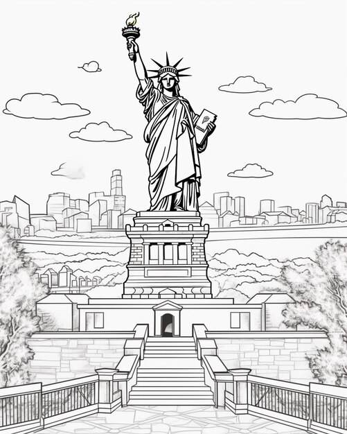 Photo statue of liberty coloring pages