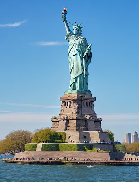Foto statua della libertà isola della libertà new york