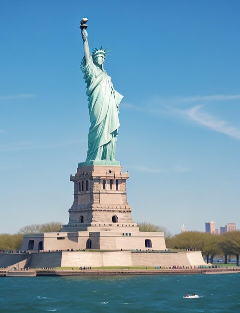 Foto statua della libertà isola della libertà new york