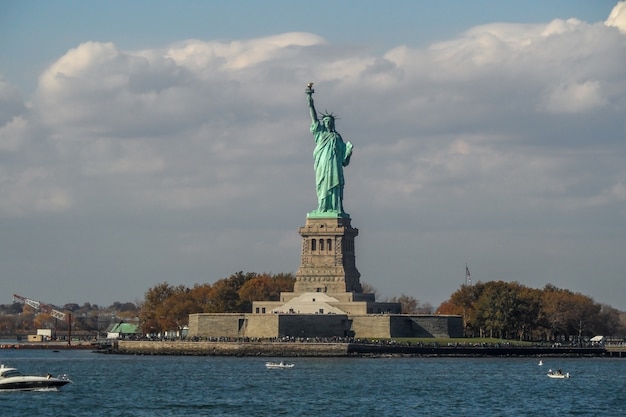 The statue of Liberty on Liberty island