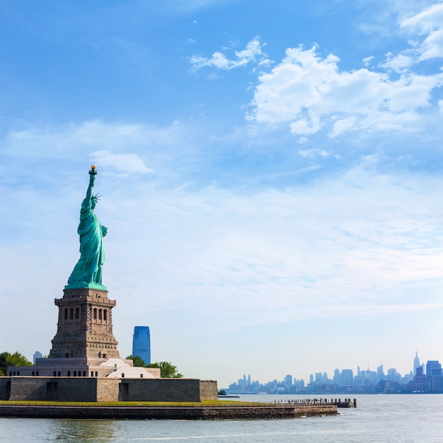 Statue of Liberty New York and Manhattan USA