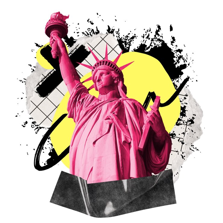 Photo statue of liberty png element urban street transparent background