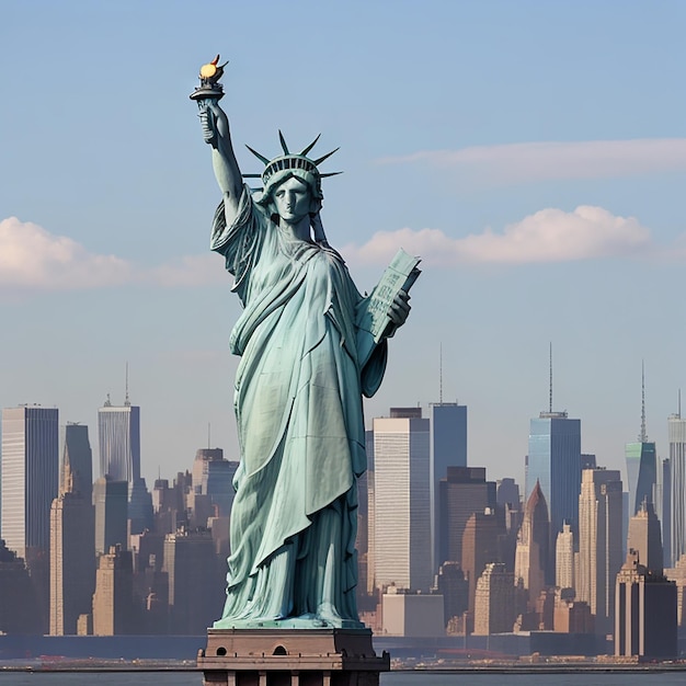 Statue of liberty in USA Ai generative HD 8K wallpaper Stock Photographic Image