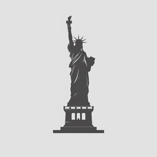 Photo statue of liberty vector logo isolated on background