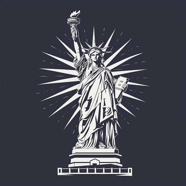 Photo statue of liberty vector logo isolated on background