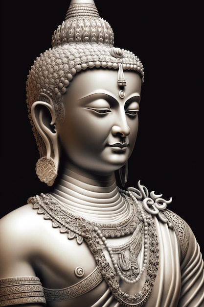 Statue Mahavir Jayanti on black background