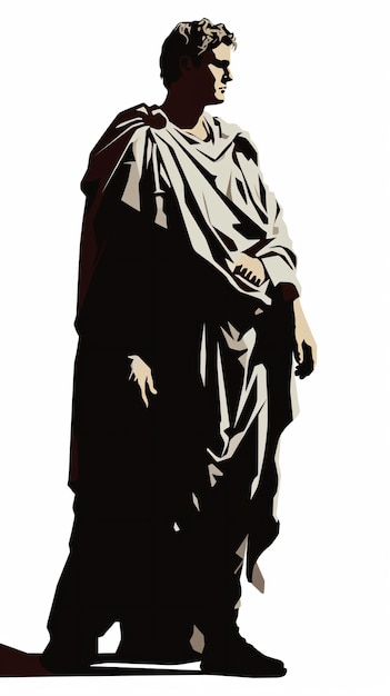 A statue of a man in a cloak