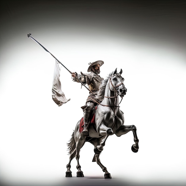 Photo a statue of a man on a horse with a sword in his hand
