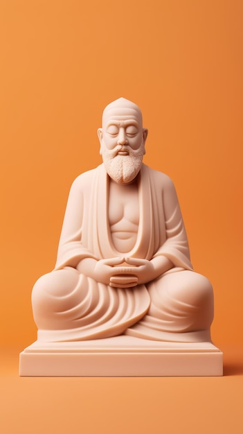 A statue of a man sitting in a meditation position generative ai image