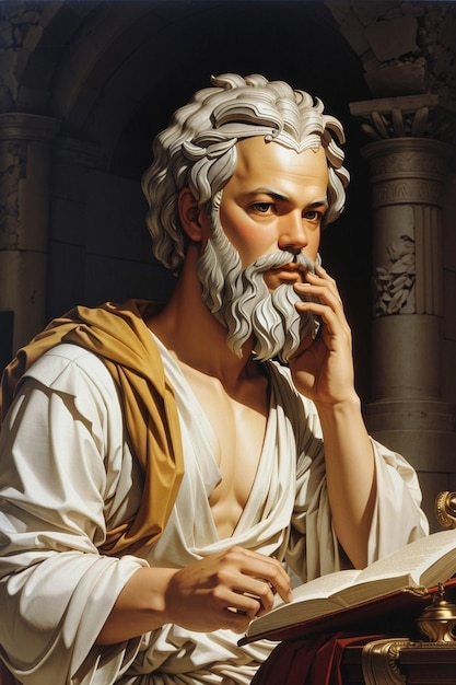 a statue of a man with a beard and a book in his hand.