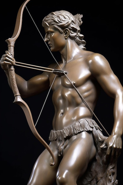 A statue of a man with a bow and arrow