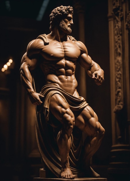 статуя человека без рубашки