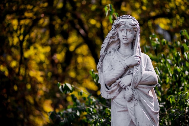 Foto statua di maria maddalena nel parco dame scultura nel parco statua della vergine maria nel parco