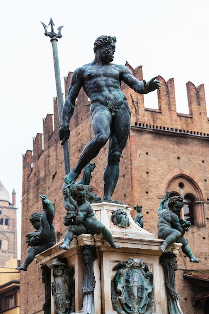 Statue of Neptune of fountain in Bologna