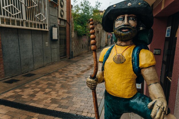 statue Pilgrim Way to Santiago through Belorado Spain oct 2022