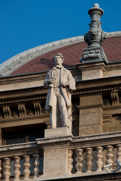 Statue on the roof of Opera House in Budapest