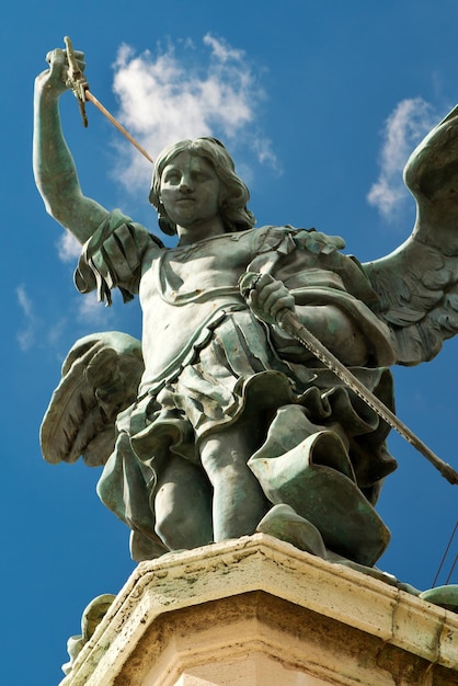 Statue of Saint Michael the Archangel at top of Castel Sant'Angelo Rome