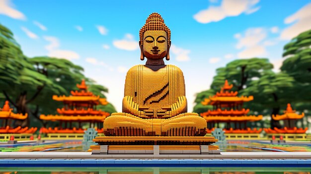 statue of sitting budha with natural background