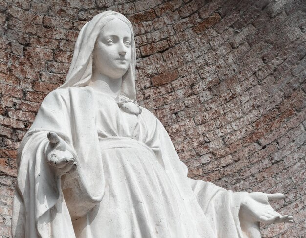 Statue in stone of Virgin Mary