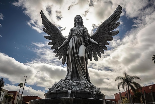 a statue in the style of angelic photograph