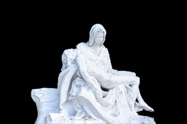Statue with black. Clipping path