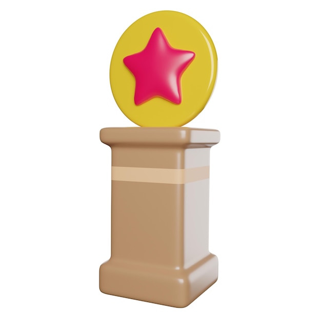 Photo a statue with a star on it and a red star on it