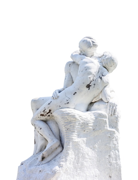 Foto statua con bianco. tracciato di ritaglio