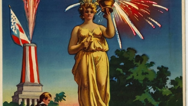 a statue of a woman holding a torch with the words  liberty  on it