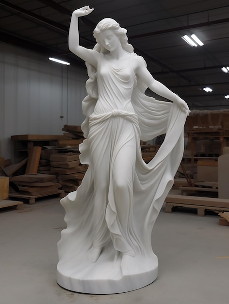 白いドレスを着た女性の像
