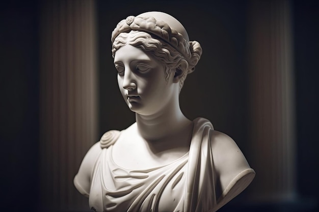 Статуя женщины с прической на голове