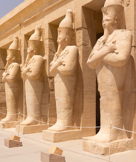 Statues in the entrance of the temple of hatshepsut