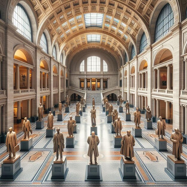 Photo statues of heroes in a museum