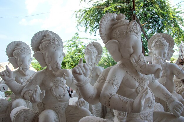 Statues of Hindu God Ganesha during the festival