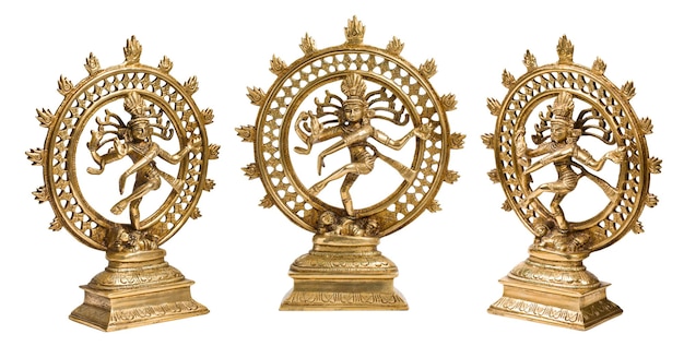 Statues of Shiva Nataraja Lord of Dance isolated