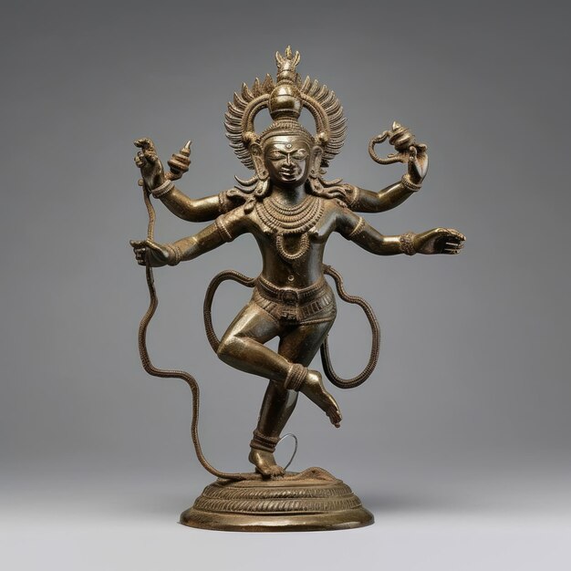 Foto statuetta del dio shiva che balla su sfondo chiaro ai generativa