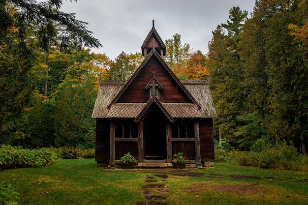 Stavkirke Stavkirke van Washington Island in Washington Island, Wisconsin, VS