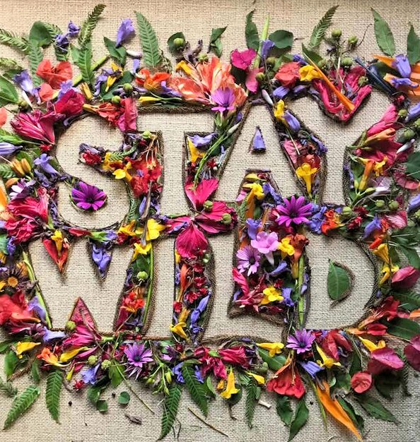 Photo stay wildtext made with flowers