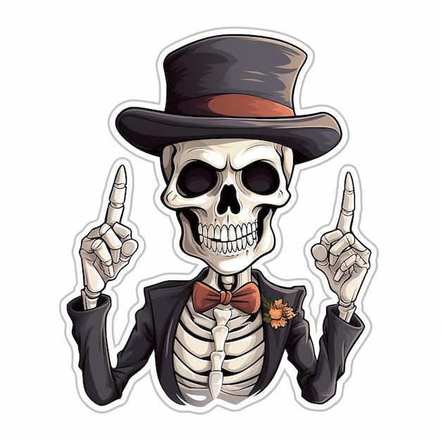 Photo a stciker of funny man skeleton
