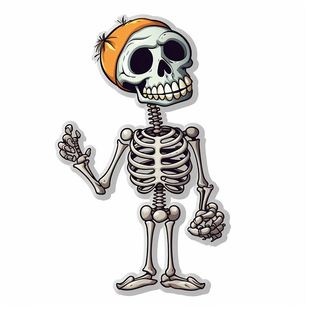 Photo a stciker of funny man skeleton