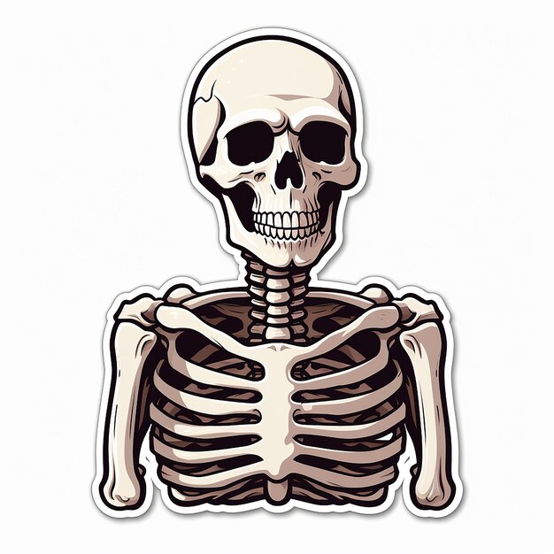 Photo a stciker of funny man skeleton