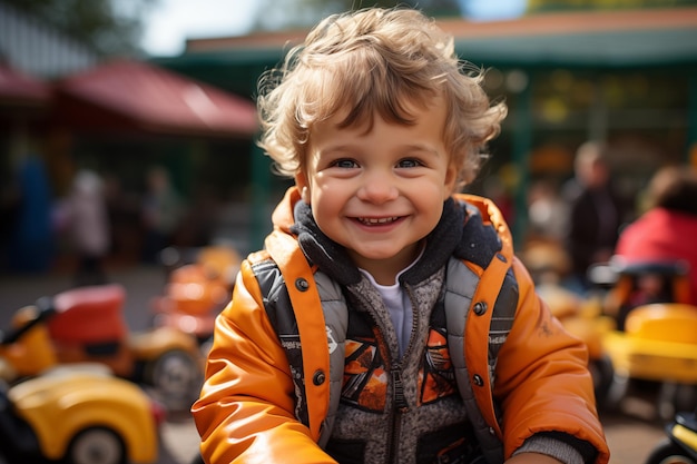 stdudent playing in playground at kindergarden school background