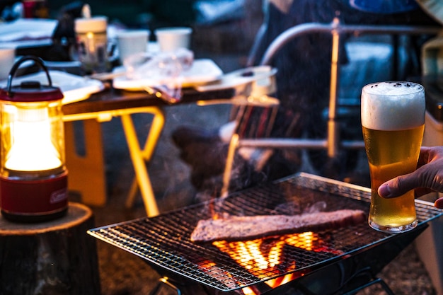 Photo steak to bake at camp