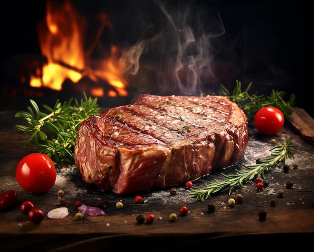 Steak Beef With Kicthen Background