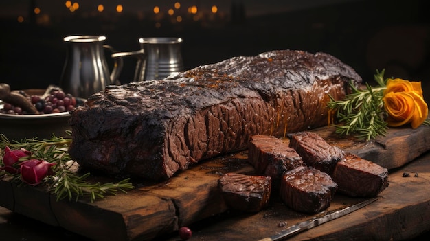 Steak On Bone Tomahawk Black Wooden Background Images Hd Wallpapers Background Image