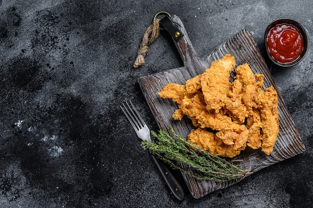 Steak Fingers gebakken gepaneerde kipfiletreepjes