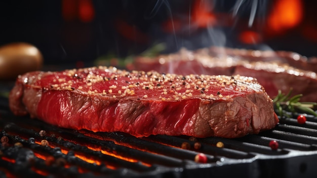 steak on the grill