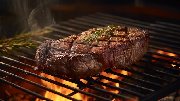 オーブンでグリルしたステーキ 閉じた牛肉のフィレット 選択的なフォーカス ゲネレーティブAI
