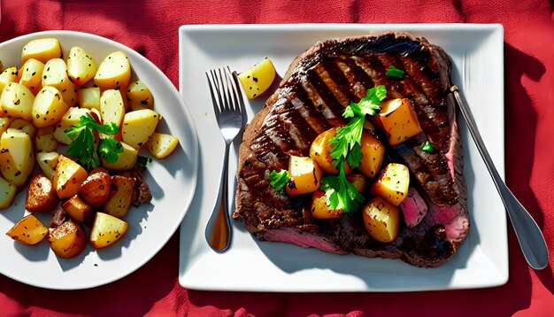 Steak and homemade potatoes